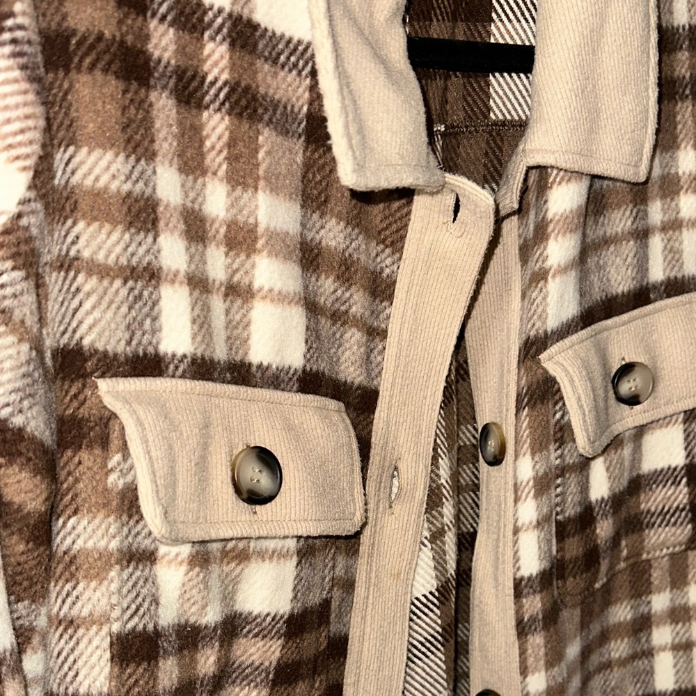 Plaid Women's Jacket in Brown and Tan - Picture 5 of 5